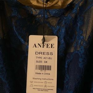 Blue tea dress with lace overlay. NWT never worn.